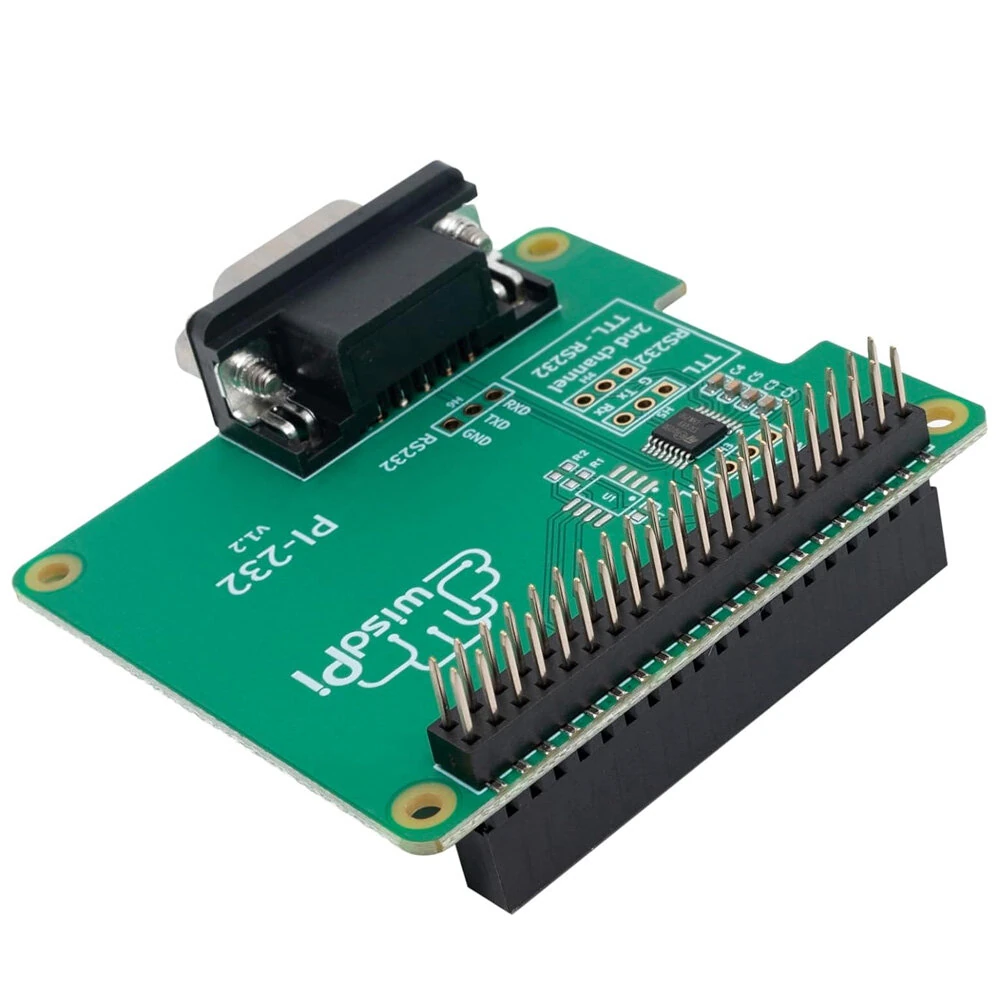 RS232 Hat Expansion PCB Board for Rapsberry Pi 4/3/2/A+/B+ Compact GPIO TX/RX/GND to DB9M RS232 Serial Expansion Board — view 3