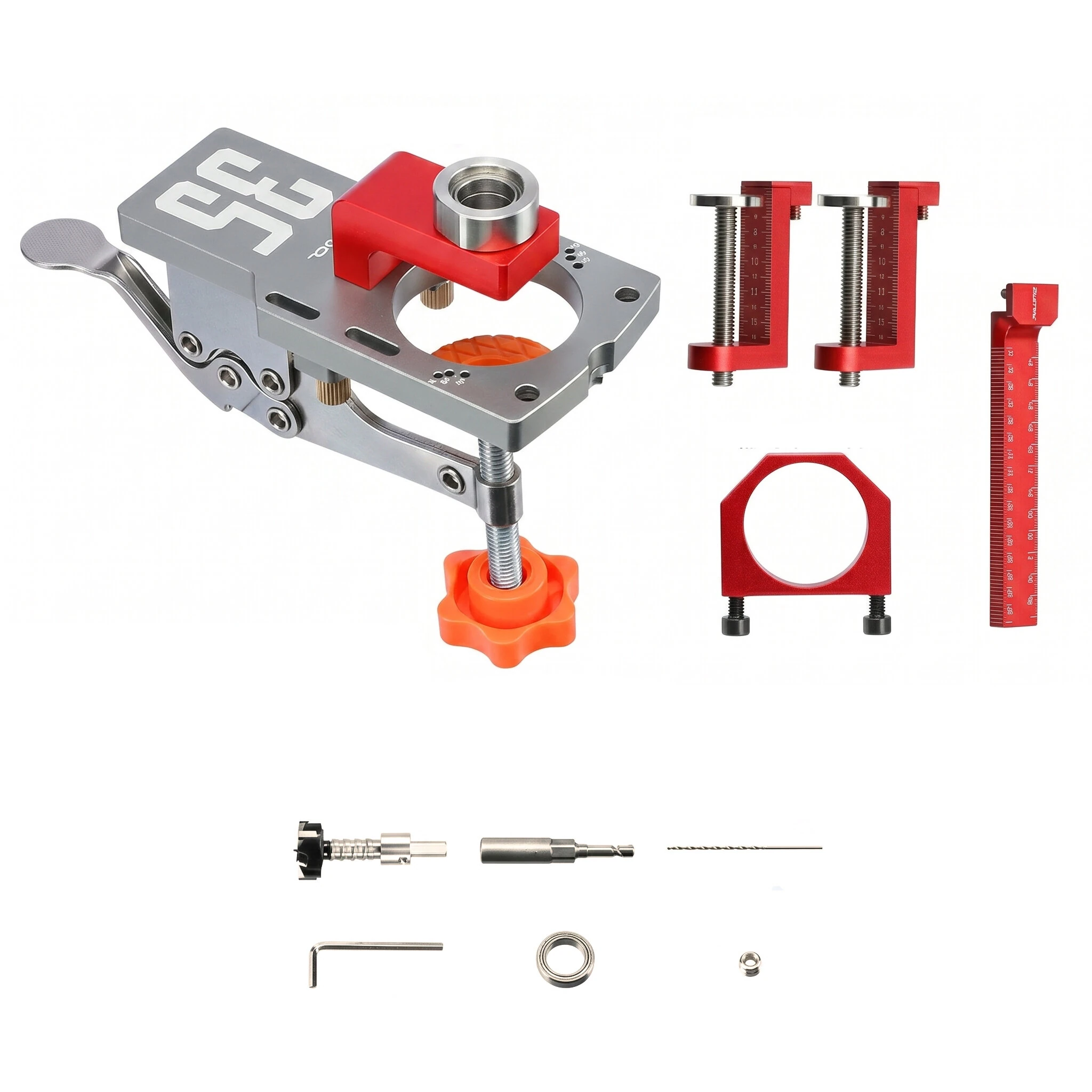 RUITOOL 35mm Cabinet Door Mounting Jig with Secure Clamp Dust Port Adjustable Depth Cabinet Hole Hinge Jig Hardware for Woodworking Home — view 8