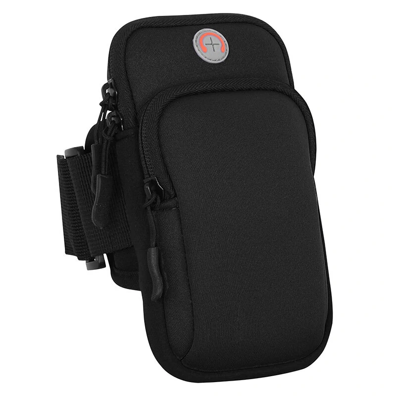Running Black Grey Arm Bag Adjustable High Capacity Lightweight Waterproof Sports Bag for Workout Fitness Cycling — view 11