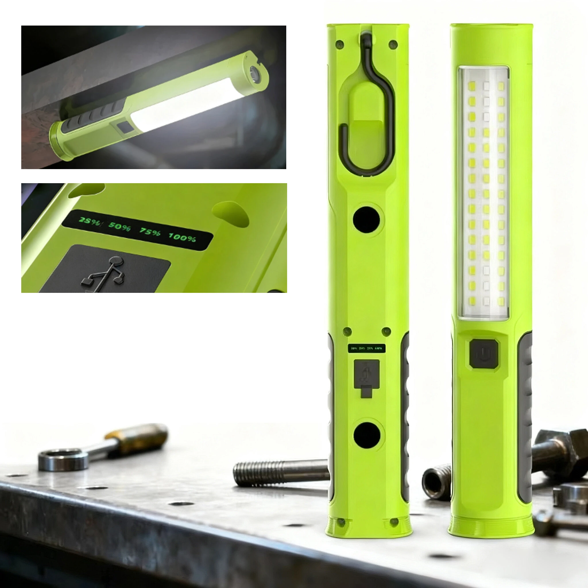S09 Portable COB Foldable Work Light Magnetic Light Car Repair Light Red/Blue Warning Light Outdoor Emergency Inspection Lamp — Bikight
