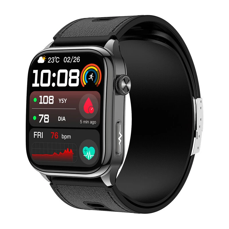 S101 2.06-inch AMOLED Display Air Pump Cuff Design ECG EDA Test NFC Function bluetooth Call Non-invasive Blood Glucose Body Compostion & BMI Measurement Emotion Fatigue Detection Heart Rate Blood Pressure Blood Oxygen Monitor Sleep Monitoring SOS Emergenc — view 6