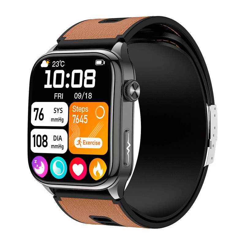 S101 2.06-inch AMOLED Display Air Pump Cuff Design ECG EDA Test NFC Function bluetooth Call Non-invasive Blood Glucose Body Compostion & BMI Measurement Emotion Fatigue Detection Heart Rate Blood Pressure Blood Oxygen Monitor Sleep Monitoring SOS Emergenc — view 7