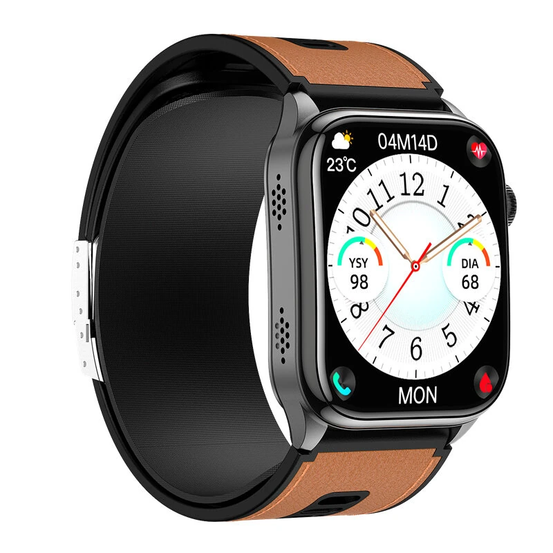 S101 2.06-inch AMOLED Display ECG Air Pump Balloon Accurate Blood Pressure Micro-Check NFC Function Voice Broadcast bluetooth Call Heart Rate Blood Oxygen Monitor Sleep Monitoring Non-invasive Blood Glucose Blood Composition Analysis SOS Emergency Call Mu — view 4