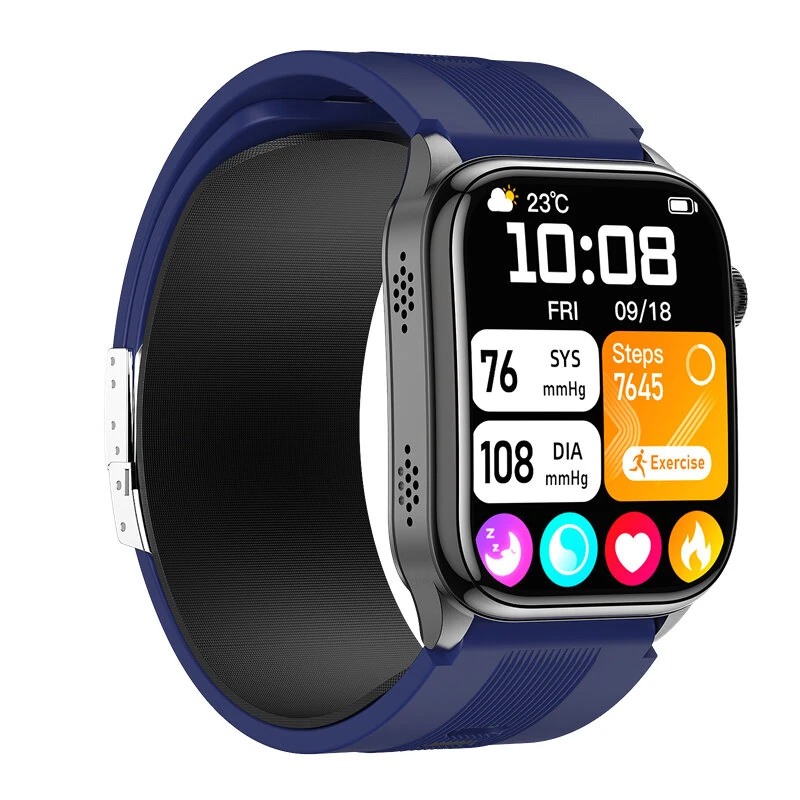 S101 2.06-inch AMOLED Display ECG Air Pump Balloon Accurate Blood Pressure Micro-Check NFC Function Voice Broadcast bluetooth Call Heart Rate Blood Oxygen Monitor Sleep Monitoring Non-invasive Blood Glucose Blood Composition Analysis SOS Emergency Call Mu — view 5