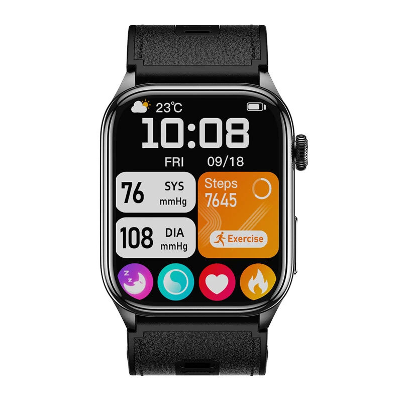 S101 2.06-inch AMOLED Display ECG Air Pump Balloon Accurate Blood Pressure Micro-Check NFC Function Voice Broadcast bluetooth Call Heart Rate Blood Oxygen Monitor Sleep Monitoring Non-invasive Blood Glucose Blood Composition Analysis SOS Emergency Call Mu — view 7