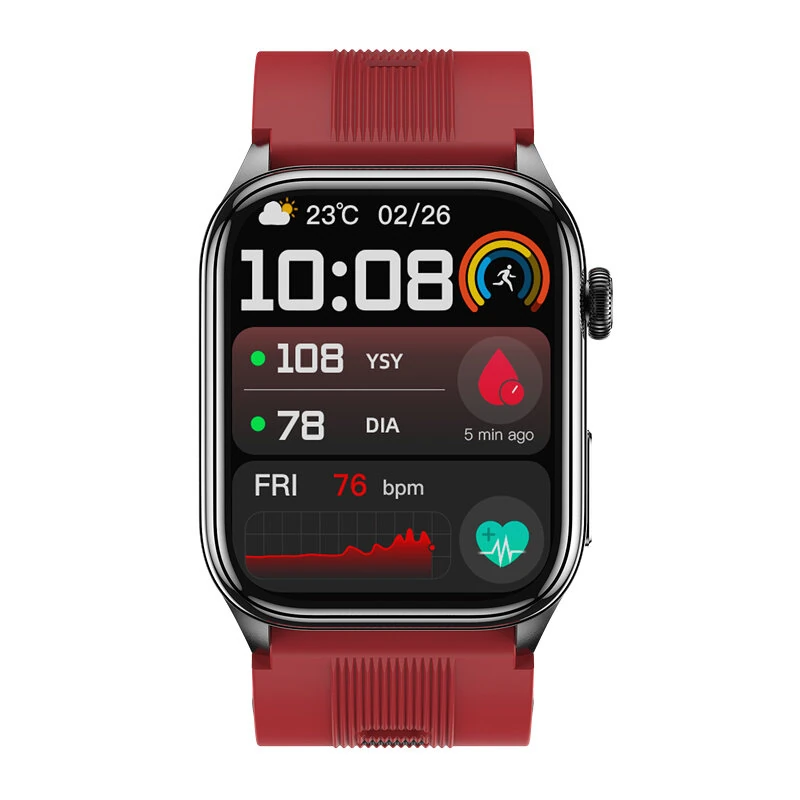 S101 2.06-inch AMOLED Display ECG Air Pump Balloon Accurate Blood Pressure Micro-Check NFC Function Voice Broadcast bluetooth Call Heart Rate Blood Oxygen Monitor Sleep Monitoring Non-invasive Blood Glucose Blood Composition Analysis SOS Emergency Call Mu — view 9