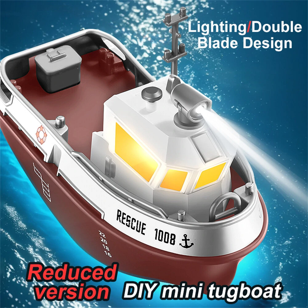 S820 1/32 2.4G Mini RC Boat LED Light Dual Motor Waterproof Remote Control Rescue 1008 Wireless Electric Vehicles Models Toys Kids Children Gift — view 11