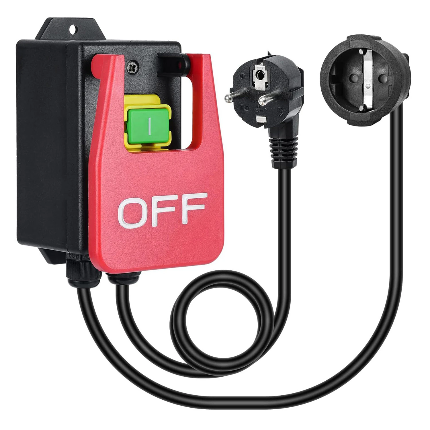 Safety Power Switch 220V 16A Large Paddle On Off Switch Emergency Stop Zero Voltage Switch Compatible with Router Tables Table Saws Drills Milling Machines Plug and Play Design — view 2