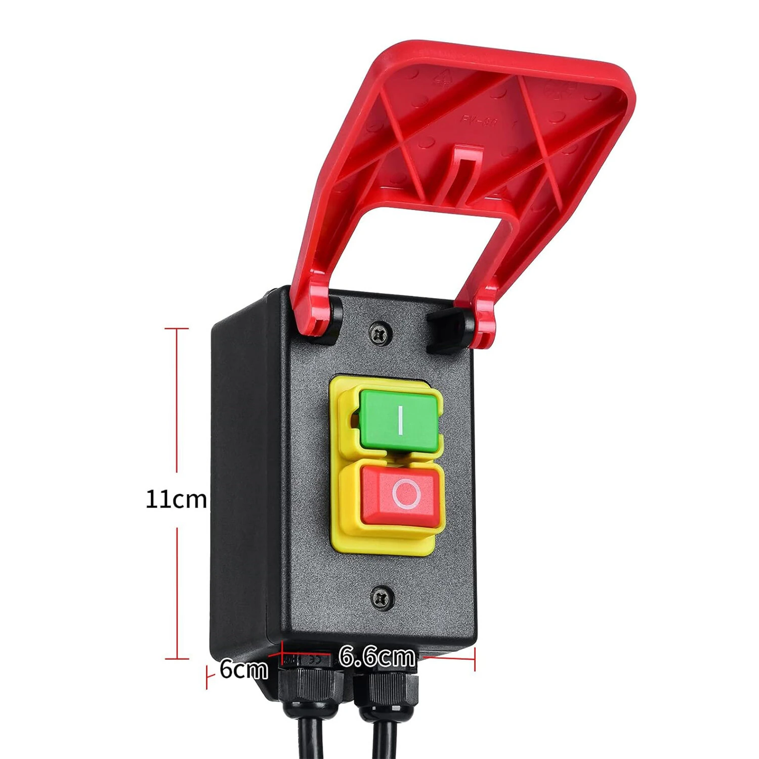 Safety Power Switch 220V 16A Large Paddle On Off Switch Emergency Stop Zero Voltage Switch Compatible with Router Tables Table Saws Drills Milling Machines Plug and Play Design — view 7