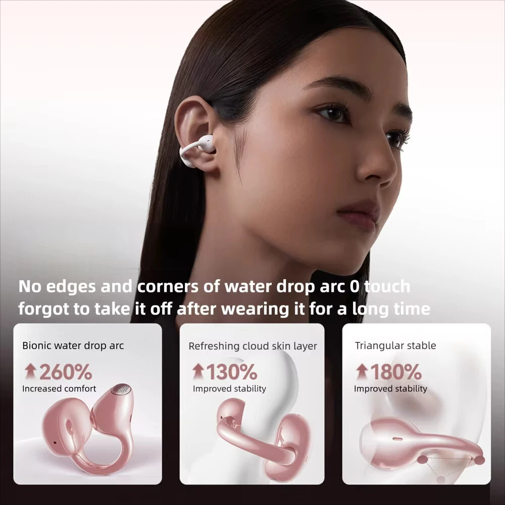 SANAG F30 OWS Earclips Headset Wireless bluetooth 6.0 Earphone 360° Spatial Audio AI Call Noise Cancelling 42H Playback AI Assistant IP55 Waterproof Touch Control Open-ear Sports Headphones — view 6