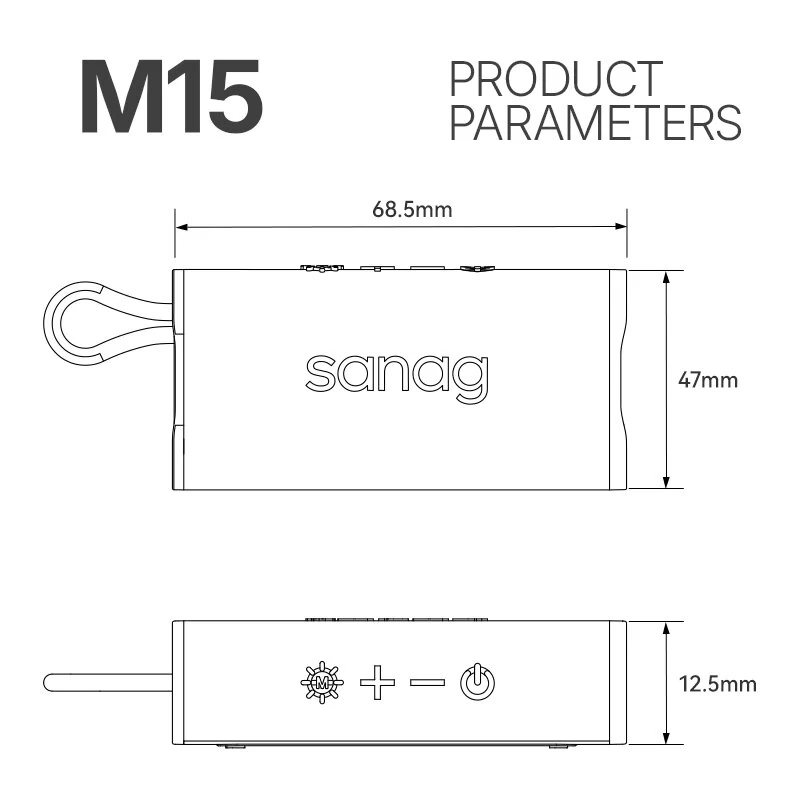 Sanag M15 bluetooth Speaker Portable Speaker Dual 45mm Drivers Rectangular Acoustic Engine External Bass Diaphragm 10H Playback FM Radio Hands-free Call Outdoors Wireless Speakers — view 7