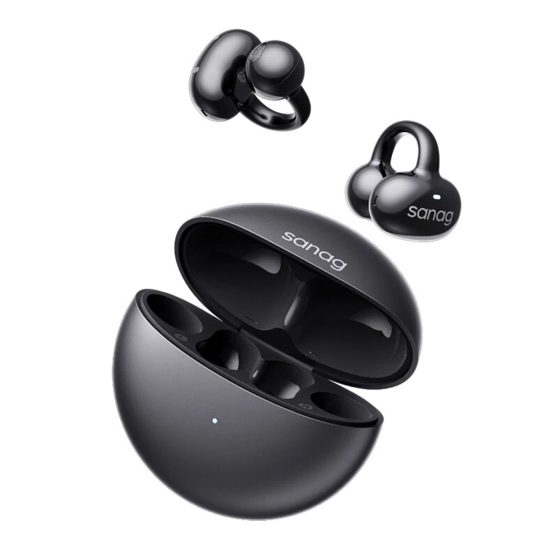 SANAG S6S Pro Deepseek AI Earclips bluetooth Earphone Spatial Sound AI Call Noise Reduction 42H Playback Low Delay Waterproof Design Touch Control Open-ear Sports Headphones — SANAG