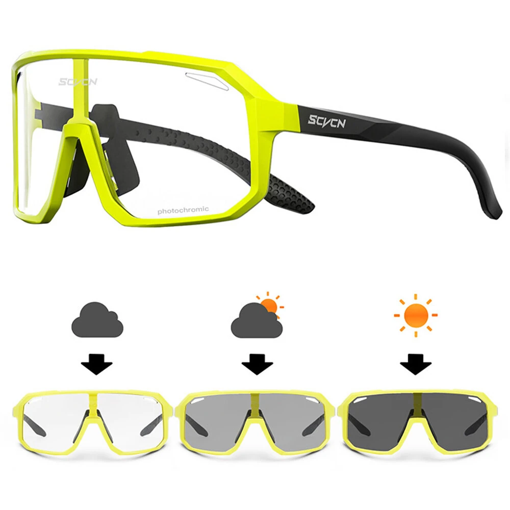 SCVCN Photochromic Cycling Glasses for Men Women UV400 Outdoor Sports Running Driving Sunglasses Road Bicycle Goggles — view 11