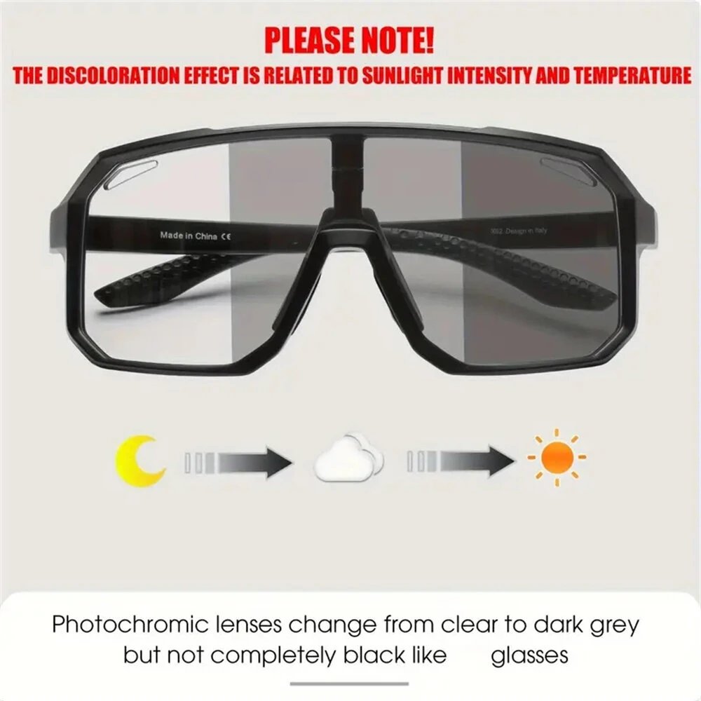 SCVCN Photochromic Cycling Glasses for Men Women UV400 Outdoor Sports Running Driving Sunglasses Road Bicycle Goggles — view 5