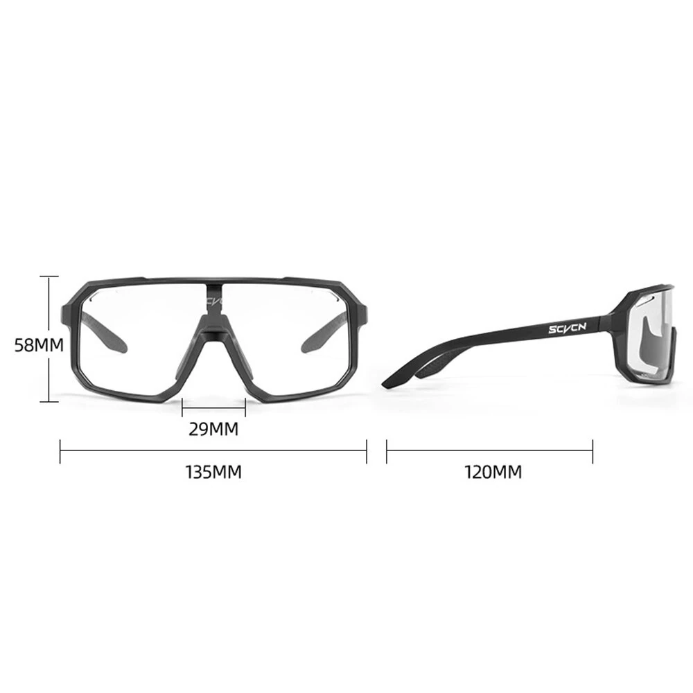 SCVCN Photochromic Cycling Glasses for Men Women UV400 Outdoor Sports Running Driving Sunglasses Road Bicycle Goggles — view 7