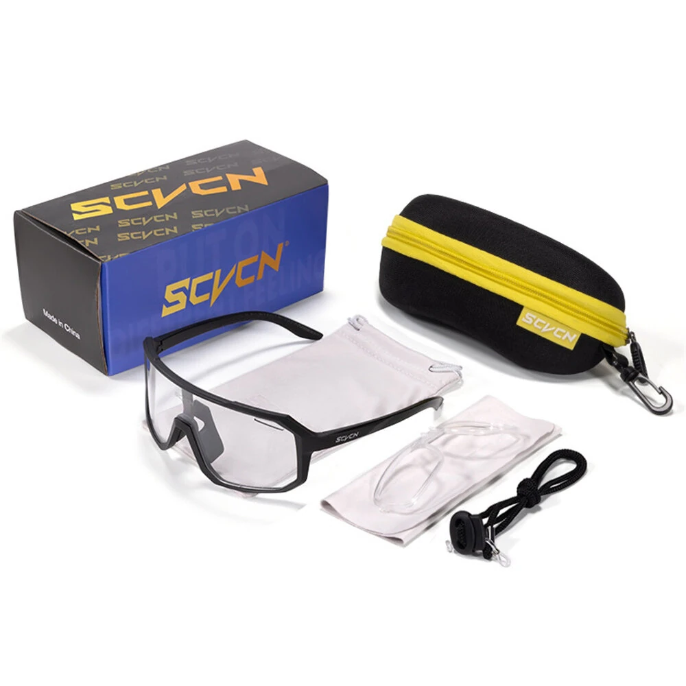 SCVCN Photochromic Cycling Glasses for Men Women UV400 Outdoor Sports Running Driving Sunglasses Road Bicycle Goggles — view 8