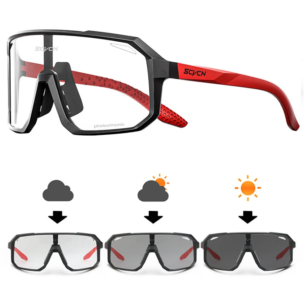 SCVCN Photochromic Cycling Glasses for Men Women UV400 Outdoor Sports Running Driving Sunglasses Road Bicycle Goggles — view 9