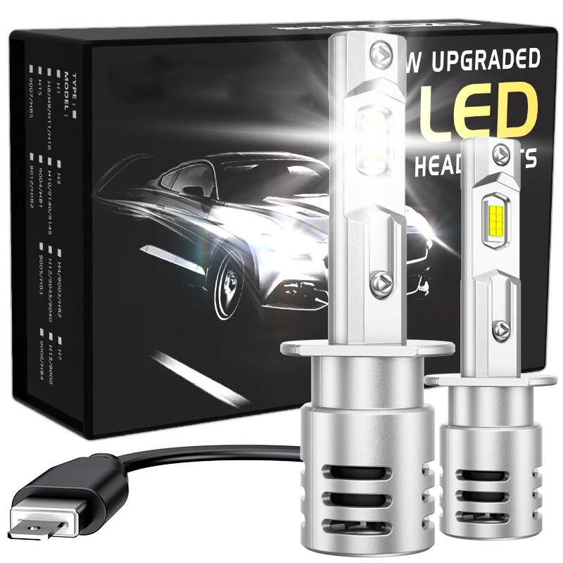 SEALIGHT X5 H1 2PCS Car LED Headlight Bulbs 6000LM LED Front Headlamps Hi Low Beam 6500K Super Bright Light 3570 LED Chips — view 6
