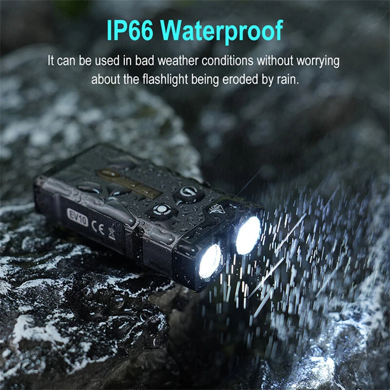 SEEKNITE EV10 1100LM EDC Keychain Flashlight Polypan-RGB Flash Color Clip-on Light Type-C Rechargeable Mini Portable Magnetic Flash Lights for Signaling Cycling Outdoor or Indoor Use — view 9
