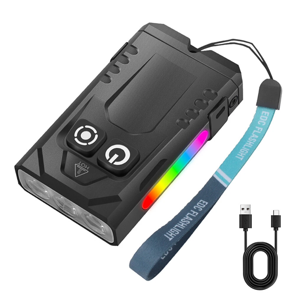SEEKNITE EV15S 1000LM EDC Keychain Flashlight With 365nm UV Light Colored Sidelight Type-C Charging Super Bright Mini LED Torch Clip-on Light RGB Lamp Pocket Lantern — SEEKNITE