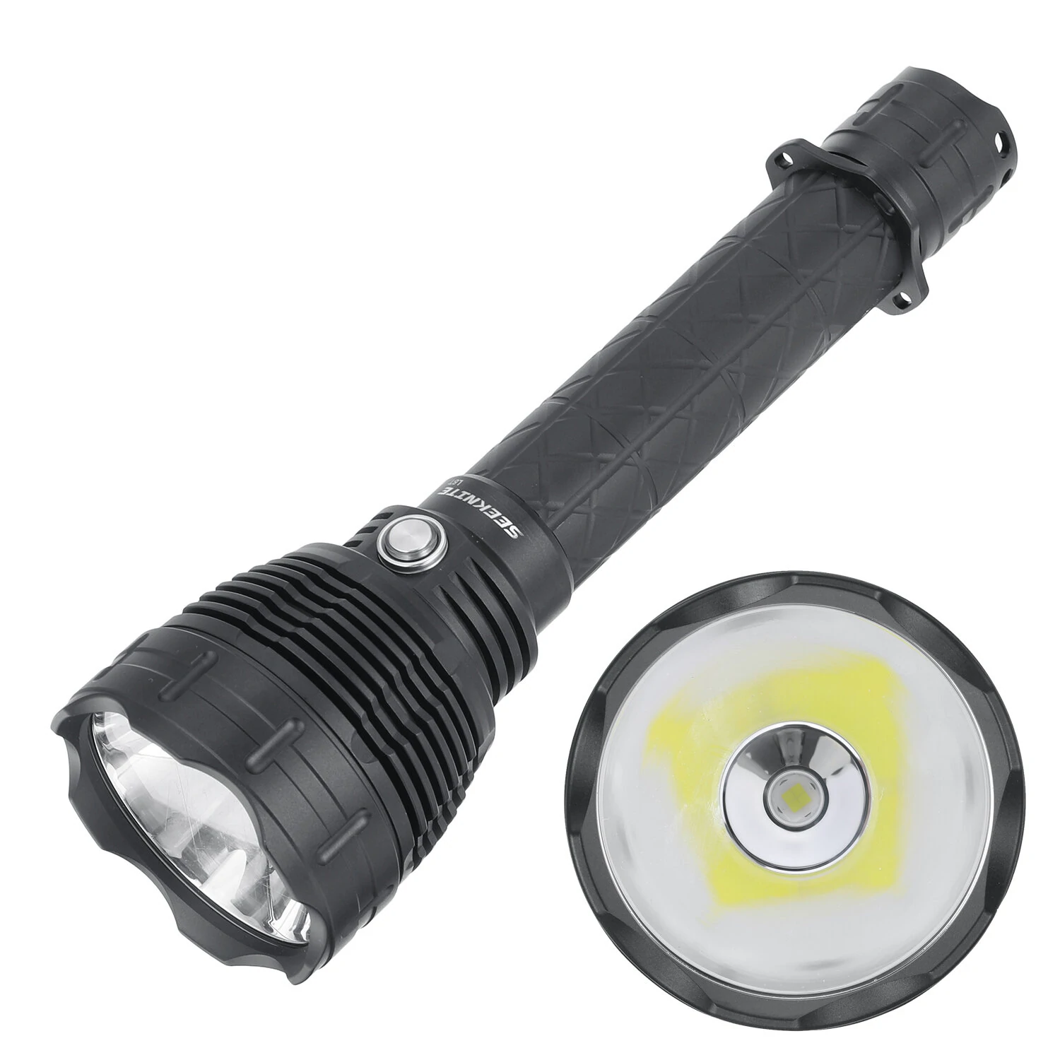 SEEKNITE L6T XHP70.3 HI High-Power LED Flashlight 5000LM 5000K Floodlight Torch Tactical Flashlight with Memory Mode 650M Thrower Powered by 26650 Pointed Lithium Battery Type-C Rechargeable for Searching Camping Outdoor Sports