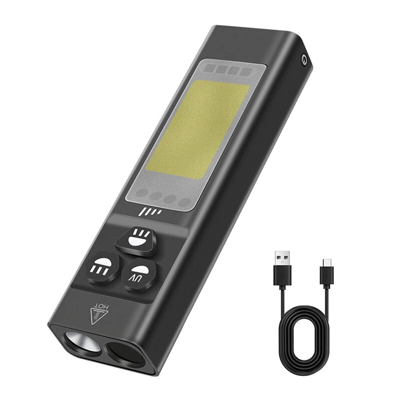 SEEKNITE SST40 1100LM Rechargeable EDC Flashlight With 365nm UV, White LED Combo and RGB Light USB C Rechargeable Portable Pocket Lights Mini Torch with Magnetic Tail Triple Sources for Outdoors Emergency Working — SEEKNITE