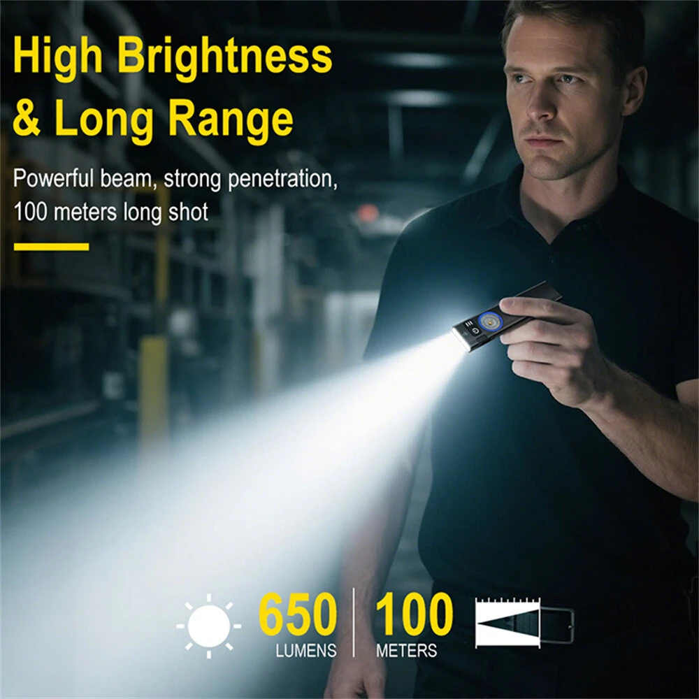 SEEKNITE U8 650LM EDC LED Flashlight Multi Modes Signal Light Moodlight Type-C Rechargeable Work Light Torch with Magnet Waterproof Camping Pocket Lantern — view 9