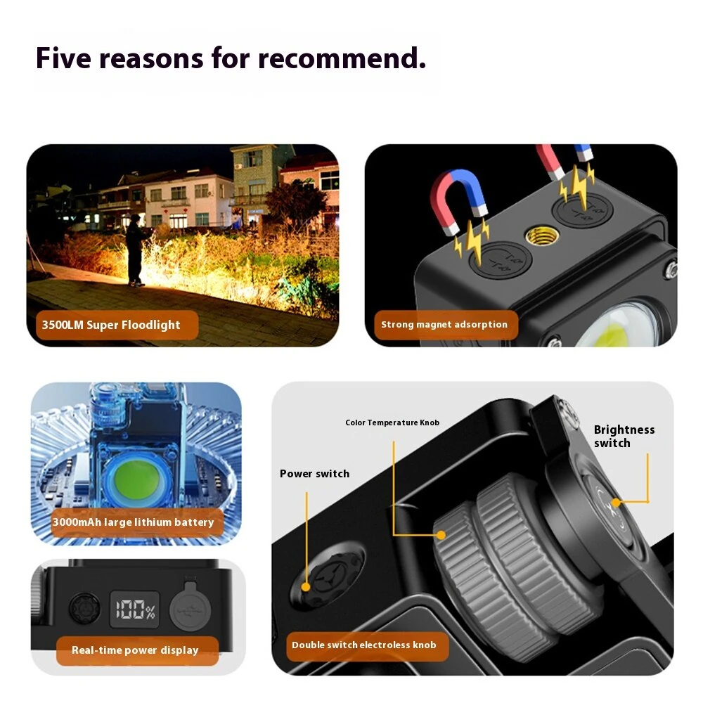 SEEKNITE USB Rechargeable LED Camping Lantern with Magnetic Base and Multi-Source COB Work/Repair Light for Outdoor Use — view 5