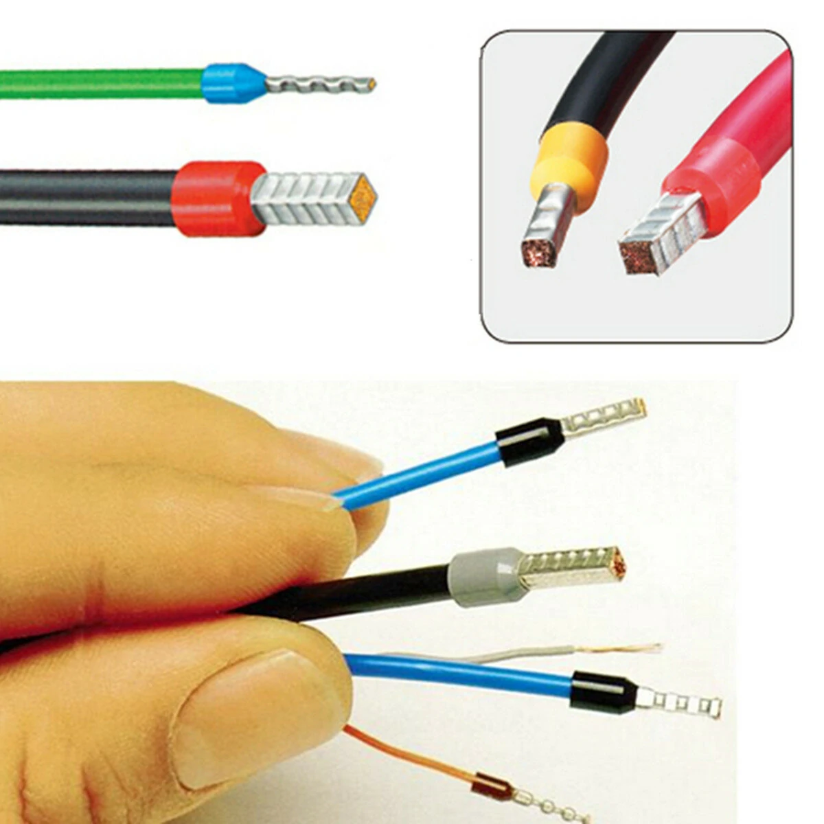 Self-Adjustable Terminal Crimping Tool with 0.08-6.0mm² Range Ergonomic Nylon Handle Uniform Pressure Crimp Ideal for Insulated and Non-insulated Wire Connections — view 10