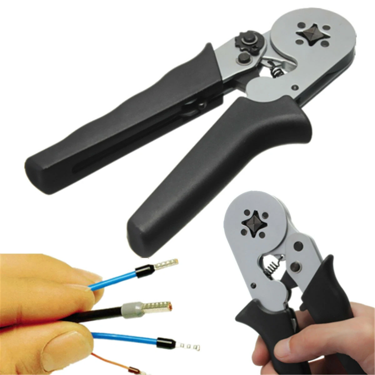 Self-Adjustable Terminal Crimping Tool with 0.08-6.0mm² Range Ergonomic Nylon Handle Uniform Pressure Crimp Ideal for Insulated and Non-insulated Wire Connections — view 8