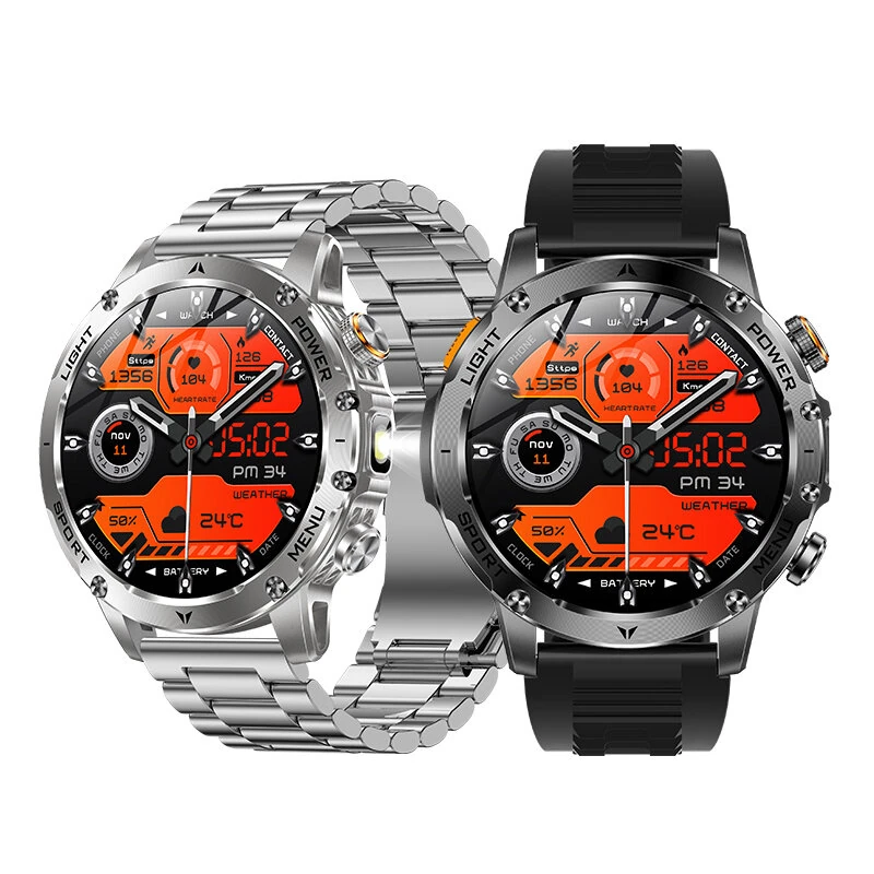Senbono AK87 1.7-inch HD Screen Built-in Flashlight 1000mAh Massive Battery bluetooth Call Heart Rate Blood Oxygen Monitor Sleep Monitoring Smart Voice Assistant Multi-sport Modes Music Playback IP68 Waterproof Smart Watch