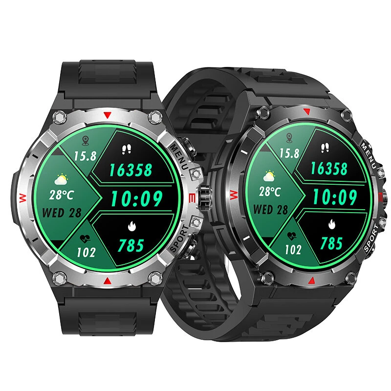 SENBONO TG02 1.43-inch AMOLED Display GPS Compass Altimeter & Barometer 500mAh Battery bluetooth Call Heart Rate Blood Pressure Blood Oxygen Monitor Sleep Monitoring Multi-sport Modes IP68 Waterproof Smart Watch