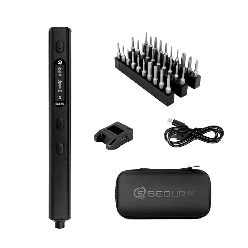 SEQURE ES666 Innovative Multi-functional Electric Screwdriver Smart Somatosensory Recognition LED Illumination Large Capacity Battery Precision Control 30PCS Hexagon Bits Essential Tool for Easy Assembly & Disassembly — view 2