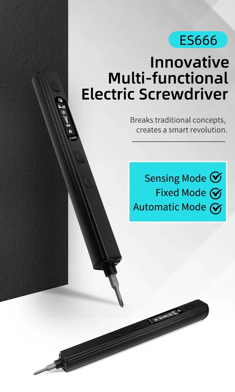 SEQURE ES666 Innovative Multi-functional Electric Screwdriver Smart Somatosensory Recognition LED Illumination Large Capacity Battery Precision Control 30PCS Hexagon Bits Essential Tool for Easy Assembly & Disassembly — view 3