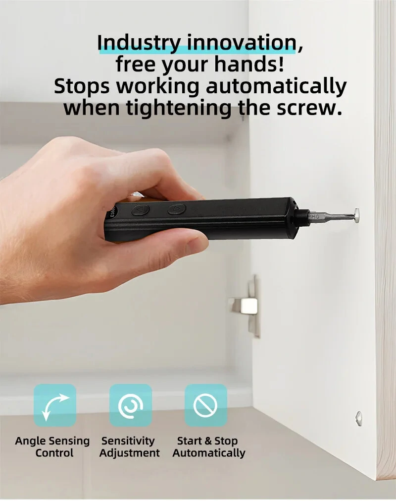 SEQURE ES666 Innovative Multi-functional Electric Screwdriver Smart Somatosensory Recognition LED Illumination Large Capacity Battery Precision Control 30PCS Hexagon Bits Essential Tool for Easy Assembly & Disassembly — view 6