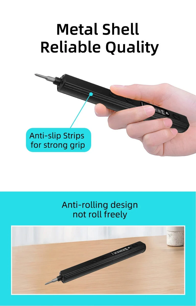 SEQURE ES666 Innovative Multi-functional Electric Screwdriver Smart Somatosensory Recognition LED Illumination Large Capacity Battery Precision Control 30PCS Hexagon Bits Essential Tool for Easy Assembly & Disassembly — view 7