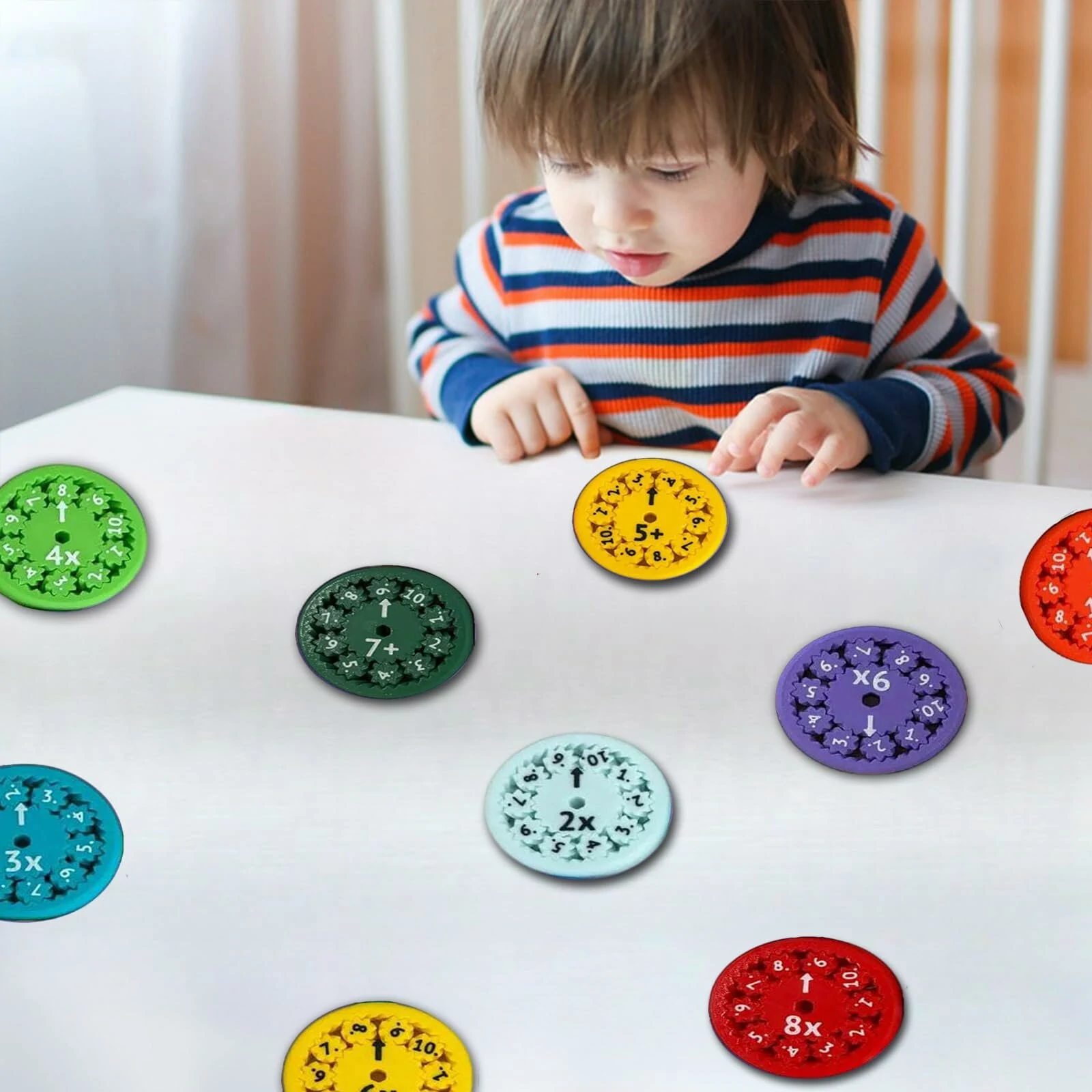 Set of 9 Math Fidget Spinners Educational Math Fact Fidget Spinners Learn Division & Multiplication  Perfect for Stimmers & Fidgeters — view 4