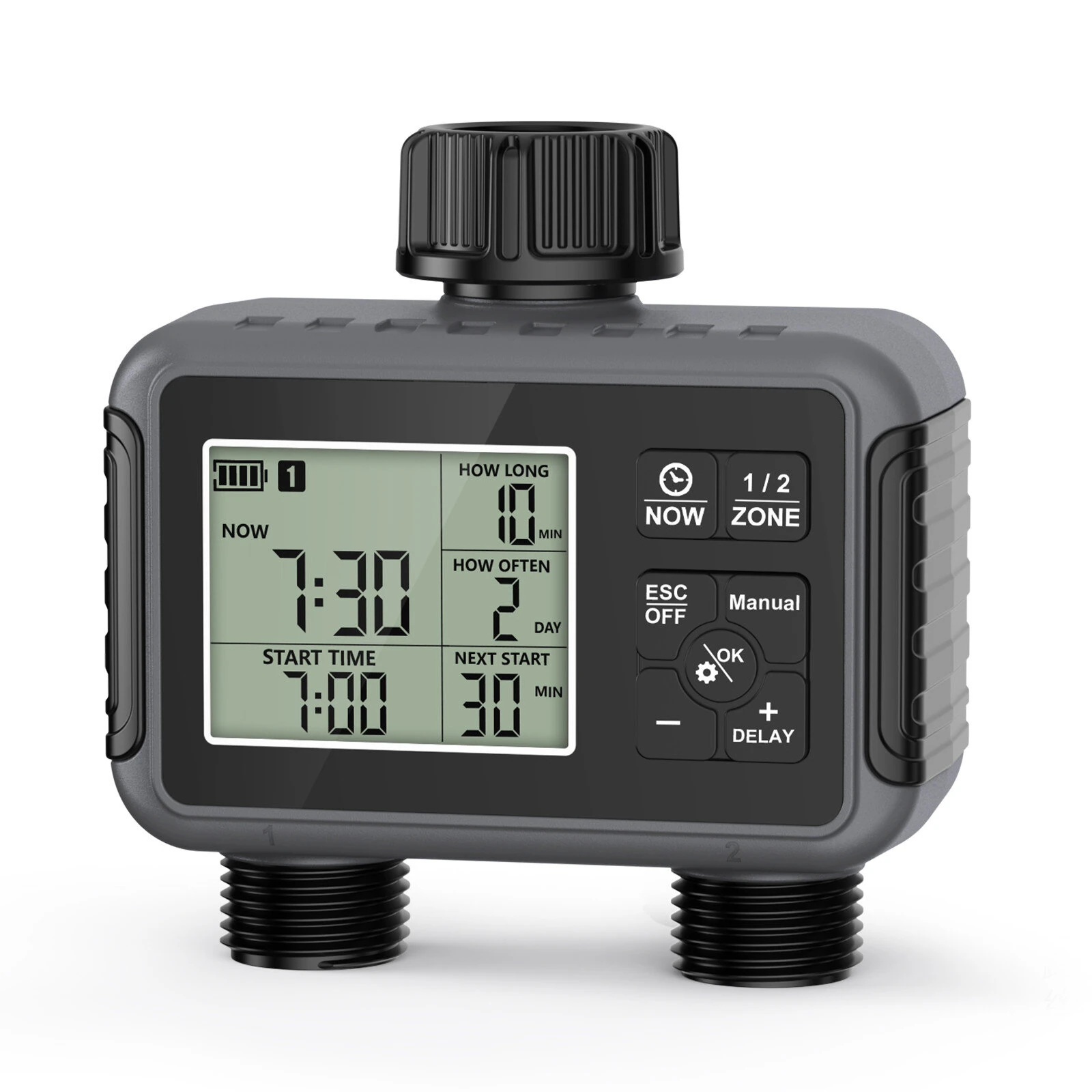 SGW07M Irrigation Timer Two Outlet Garden Automatic Watering Controller ABS UV Resistant IP55 FCC CE ROHS — Pricio