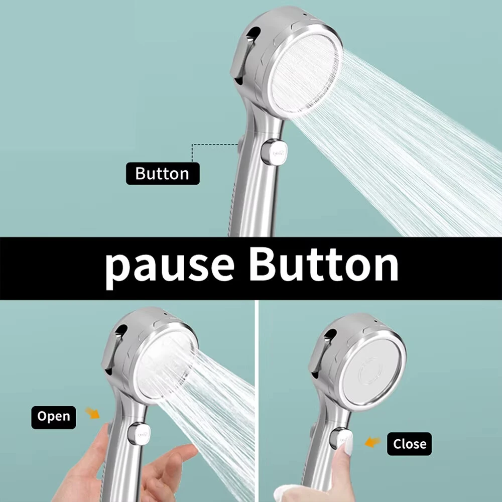 Shower Head High Pressure Digital Display Four Modes Handheld Bathroom Shower Accessory Water Saving Pressurized Adjustable Spray LED Temperature Display — view 3
