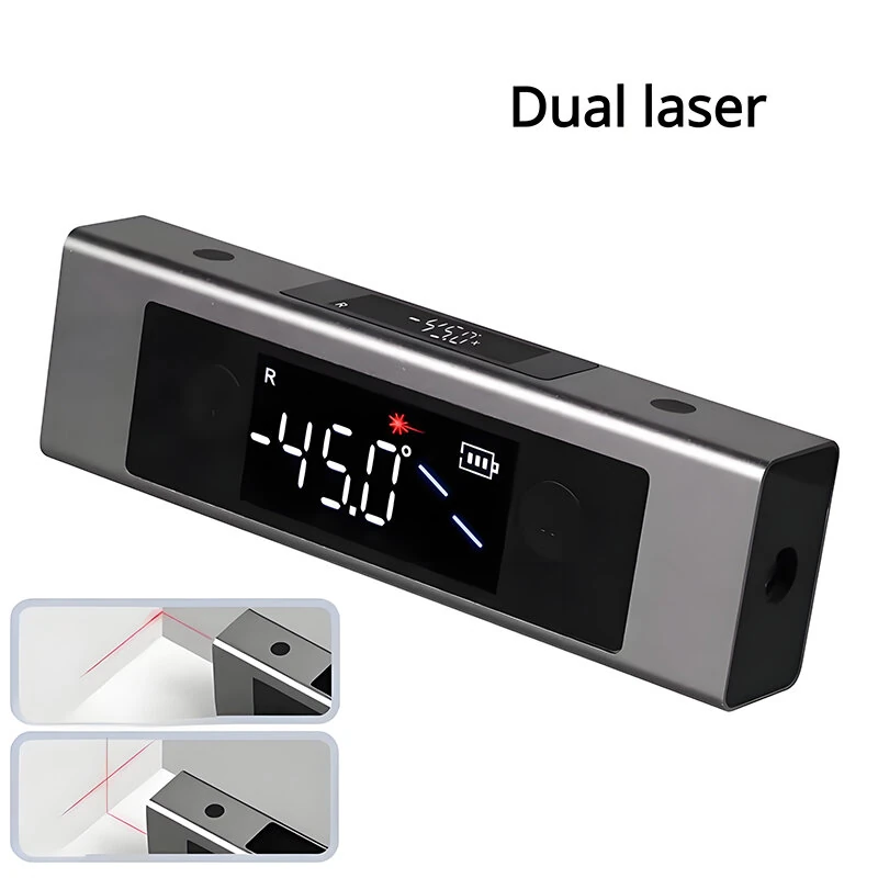 SHSIWI Dual Laser Protractor Digital Inclinometer Angle Measure Cross Laser Type-C Magnetic base Dual Screen Accurate Measurement Tool — SHSIWI