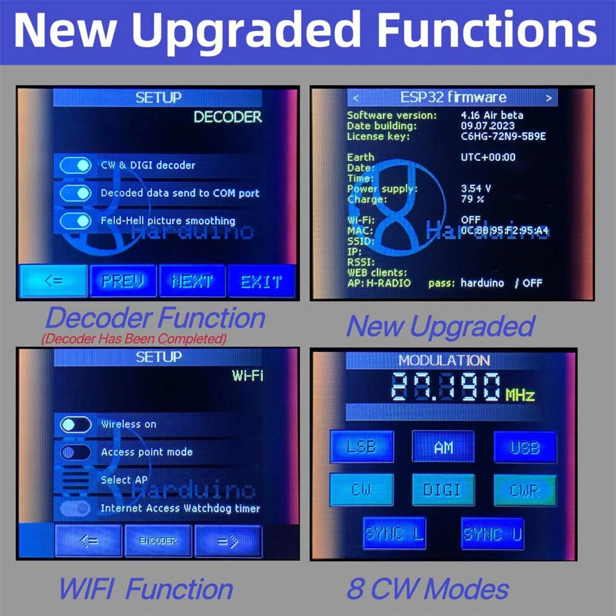 SI4732 ATS-25max-DECODER Radio Receiver 4.17 Version Adds CW RTty Decoding Function WiFi Function Four Audio Spectrum DSP Receiver FM LW (MW and SW) and SSB Built -in 3000mA Lithium Battery — view 5