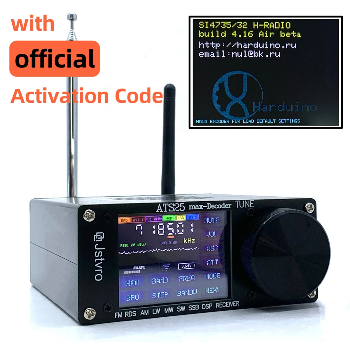 SI4732 ATS-25max-DECODER Radio Receiver 4.17 Version Adds CW RTty Decoding Function WiFi Function Four Audio Spectrum DSP Receiver FM LW (MW and SW) and SSB Built -in 3000mA Lithium Battery — view 6