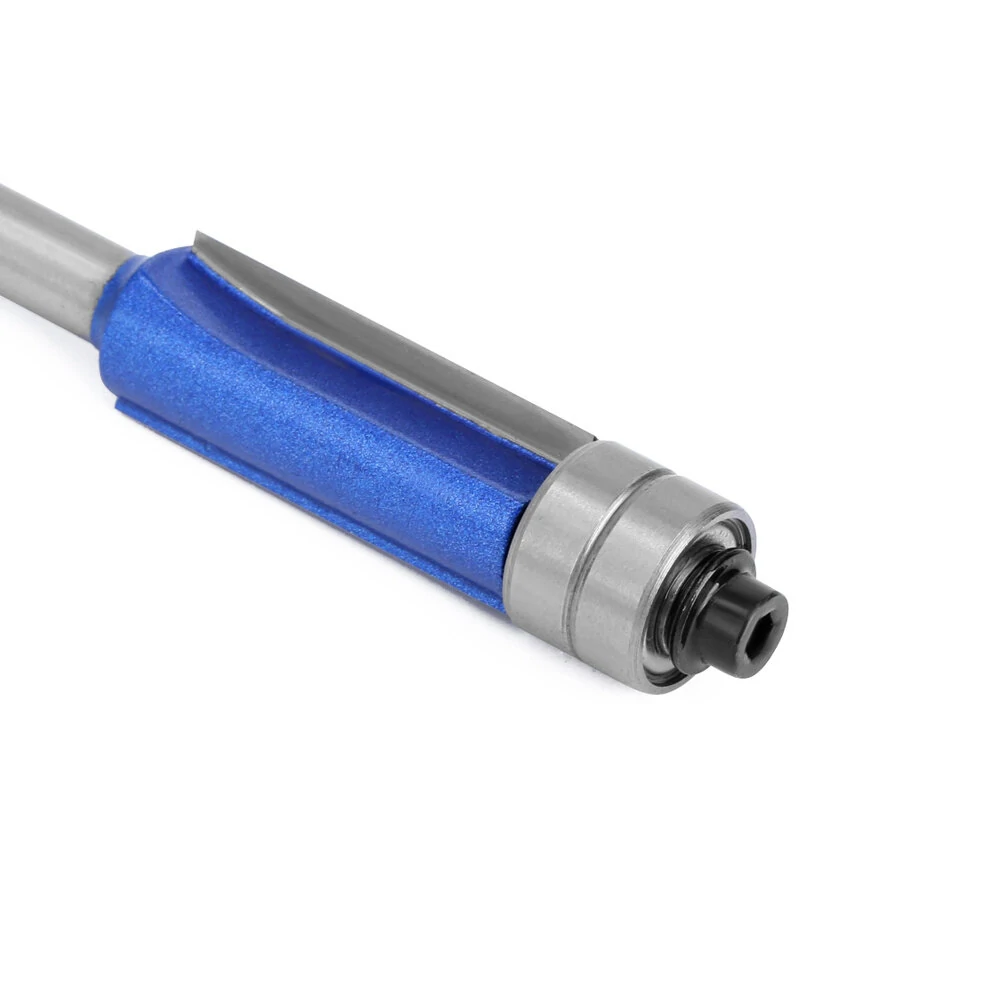 Silver Blue Double Bearing Router Bit Trimming Knife Woodworking Milling Tools  Double-edged Trimming Machine Blade — view 4