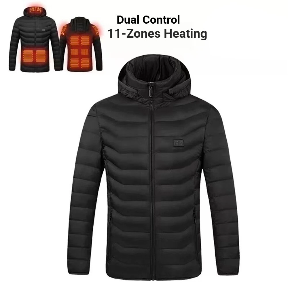 Single-control 9-zone Heating / Dual-control 11-zone Heating Electric Jacket Three Temperature Adjustment USB Power Supply Intelligent Warmth Retention for outdoor Cycling Sports — view 4