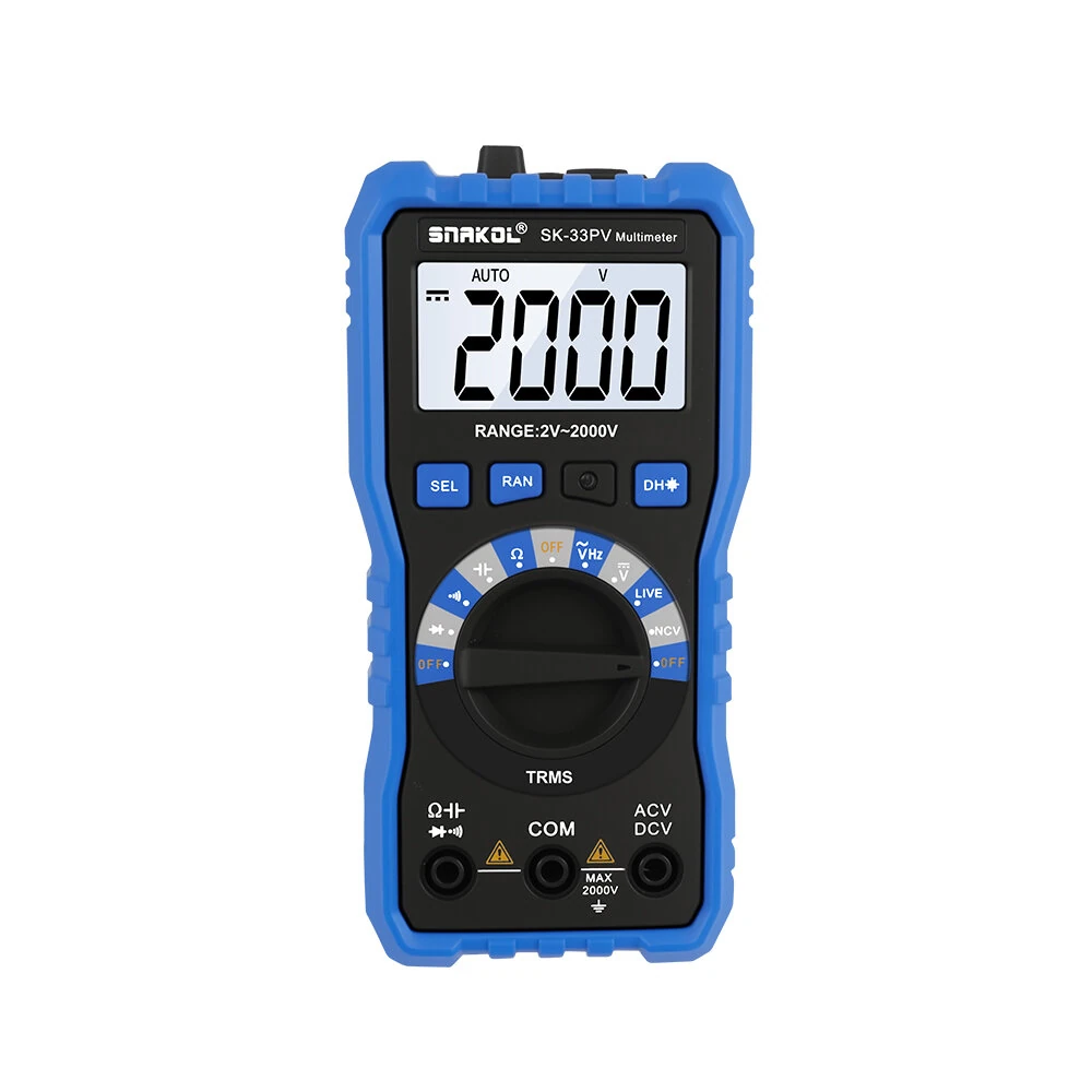 SK-33PV High Voltage Multimeter 2000V AC DC Tester Backlit Display NCV Function Capacitance Resistance Measurement — Pricio