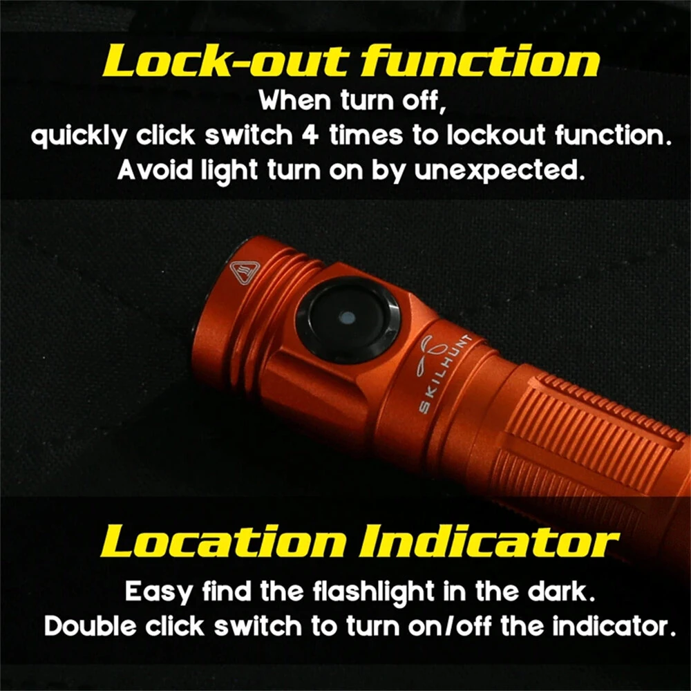SKILHUNT M150 V4  850 Lumens EDC Compact Flashlight 5000K High CRI Rechargeable Mini LED Torch Waterproof Camping Light — view 4