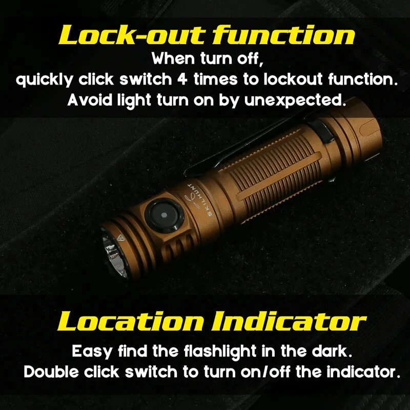 SKILHUNT M200 V4 1900 Lumens Powerful USB Rechargeable Flashlight Outdoor Adventure Gear Long Battery Life High Power LED Torch Magnetic Work Lamp Camping Light — view 8
