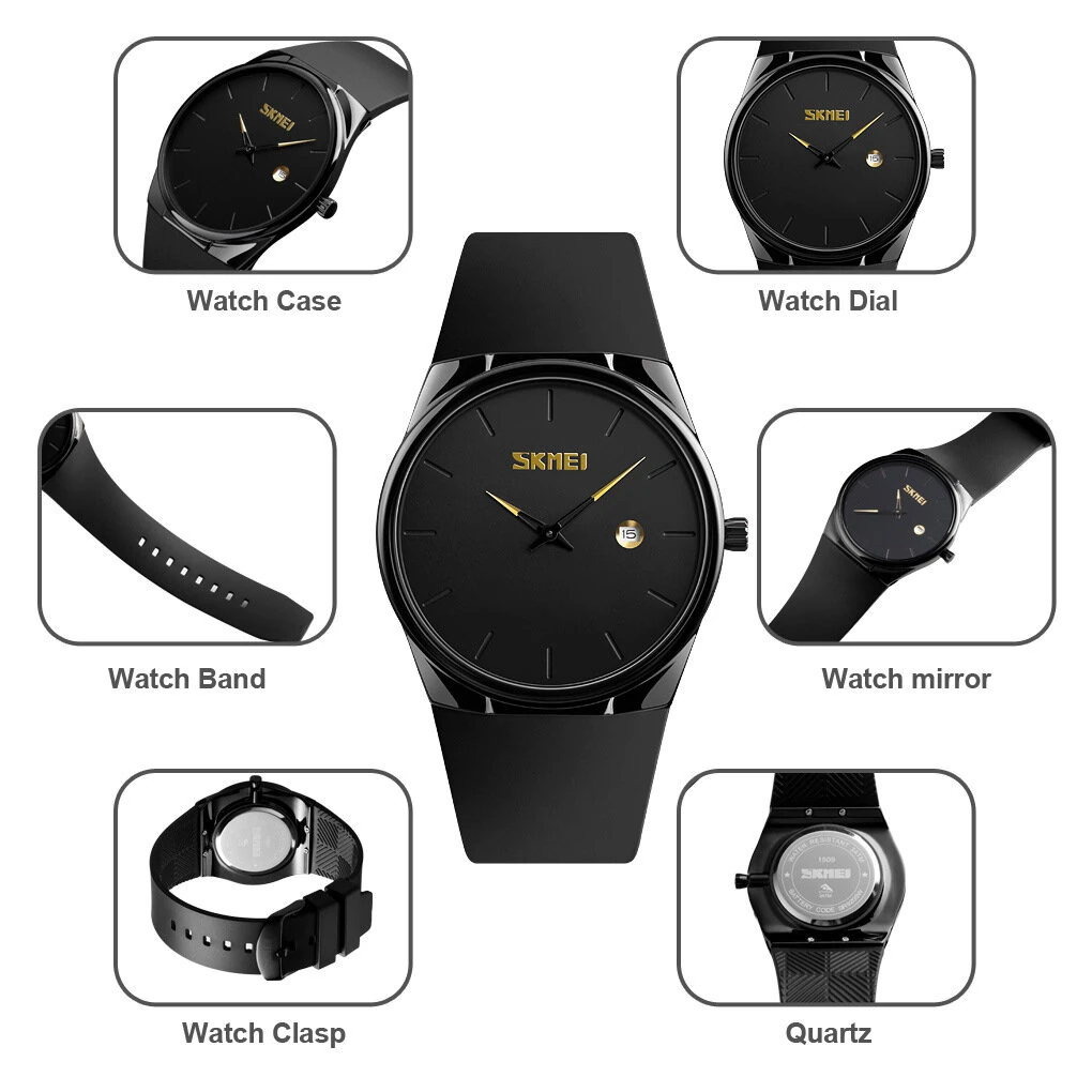 SKMEI Men's Quartz Watch Waterproof Small Dial Date Calendar Simple Fashion Sports Watch for Men Women — view 4