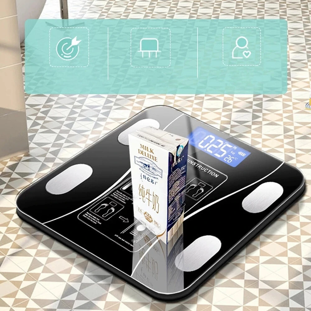 Smart bluetooth Electronic Body Fat Scale 14 Body Data Monitoring LCD Display USB Rechargeable 180KG Max Load Accurate Measuring Weight Scale — view 4