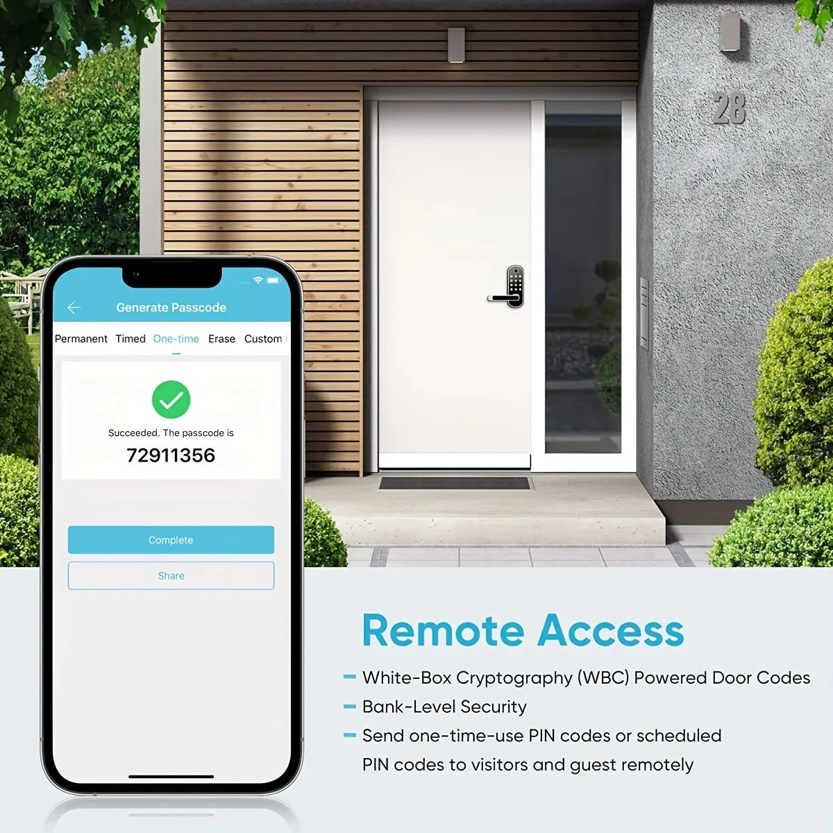 Smart Fingerprint Door Lock App Remote Control Keyless WIFI Digital Touchscreen Lock NFC IP67 Waterproof with 2 IC Cards 2 Keys Support USB Emergency Battery Open the Door — view 7